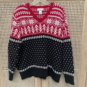 COVINGTON Size 20/22W Holiday Christmas sweater 100% Cotton